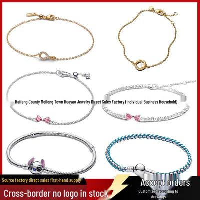 Pandora-Stil Gold- und Silber-Schlangenknochen-Kettenarmband