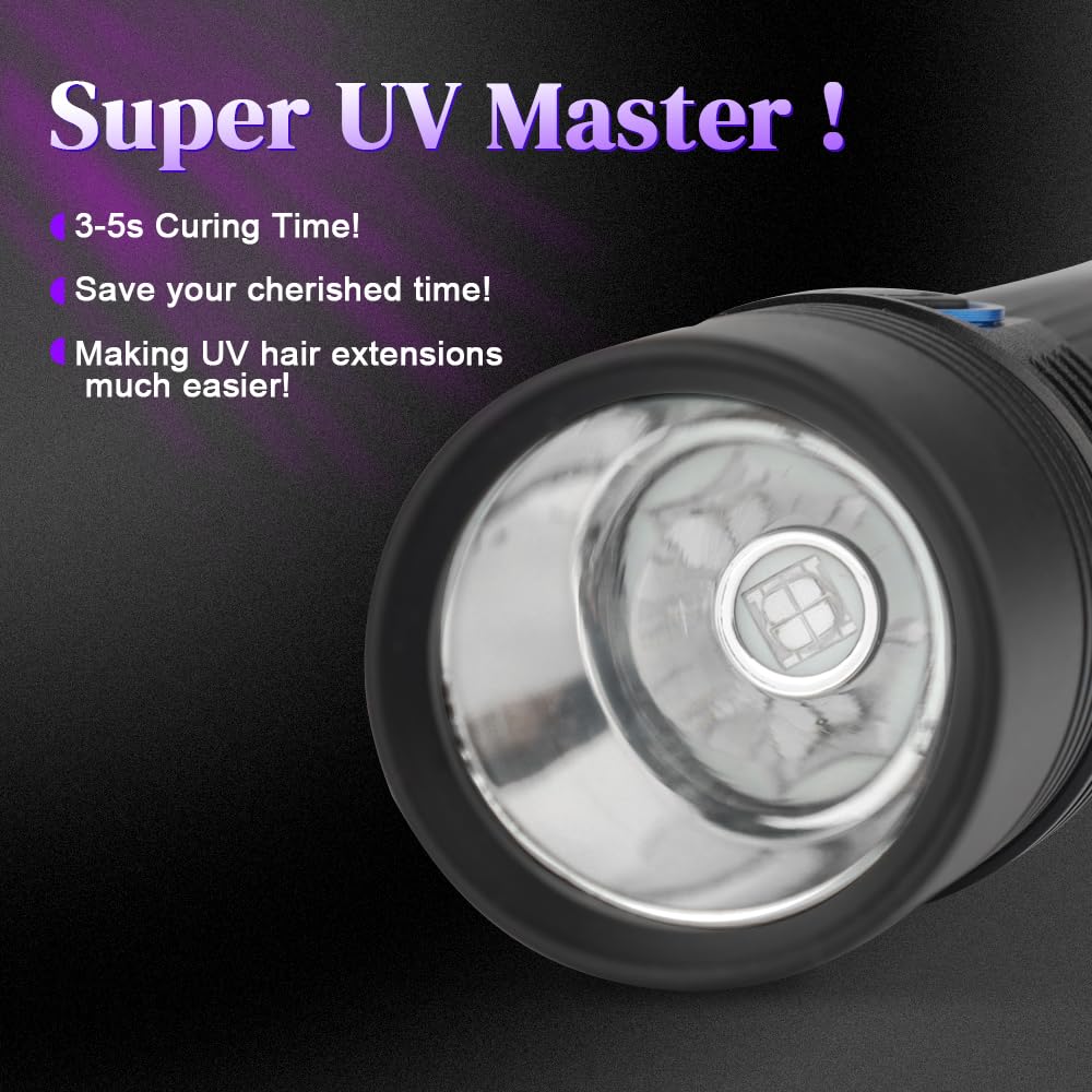 UV Glue Hair Extensions Big Power 20W UV LED Lamp Hair Extension System ToolKit Stronger UV LED 30g UV Glue with Hair Bonding Glue Remover