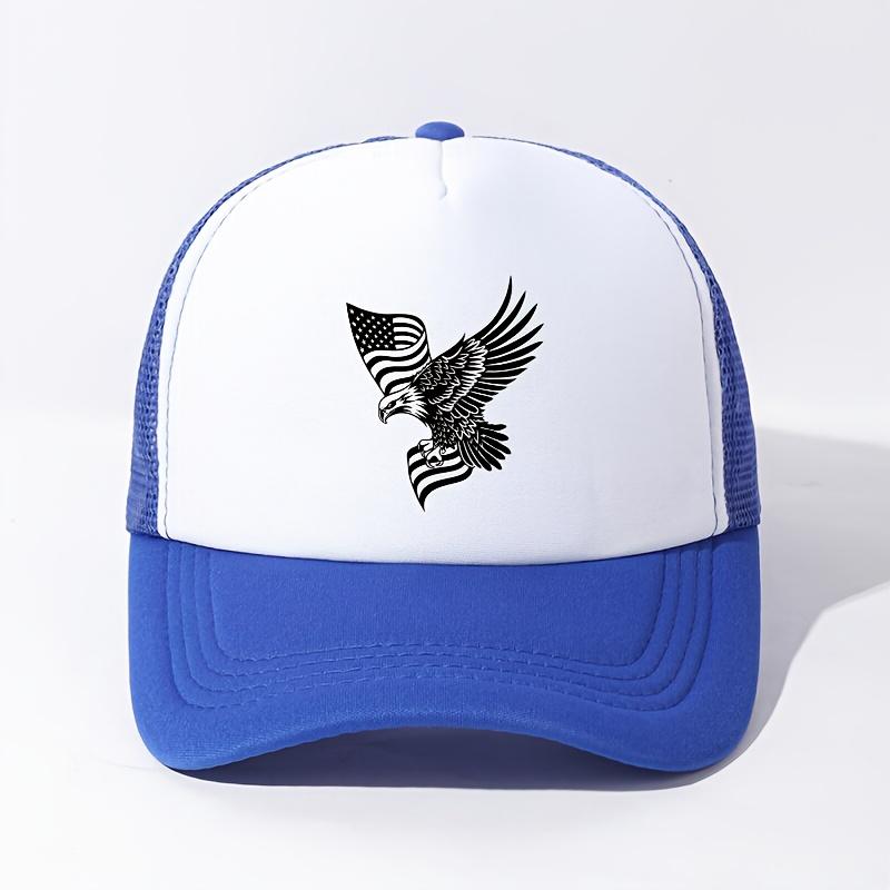 American Eagle Flag Trucker Hat Patriotic Mesh Baseball Cap Outdoor Adjustable Vintage Style