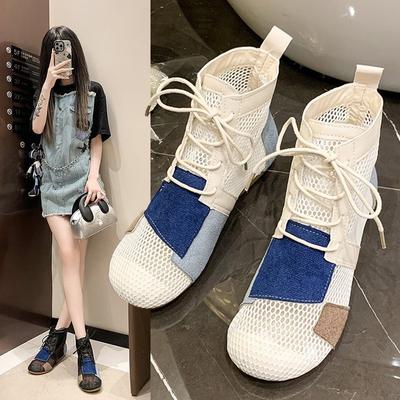 [Ushilai] 2025 French Flat-bottomed Small Fragrant Wind Comfortable One-pedal Sandals Mesh Breathable Comfortable Single Shoes