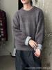 Niche American Retro Spray Paint Sweater - Loose & Warm Knit Top for Fall/Winter