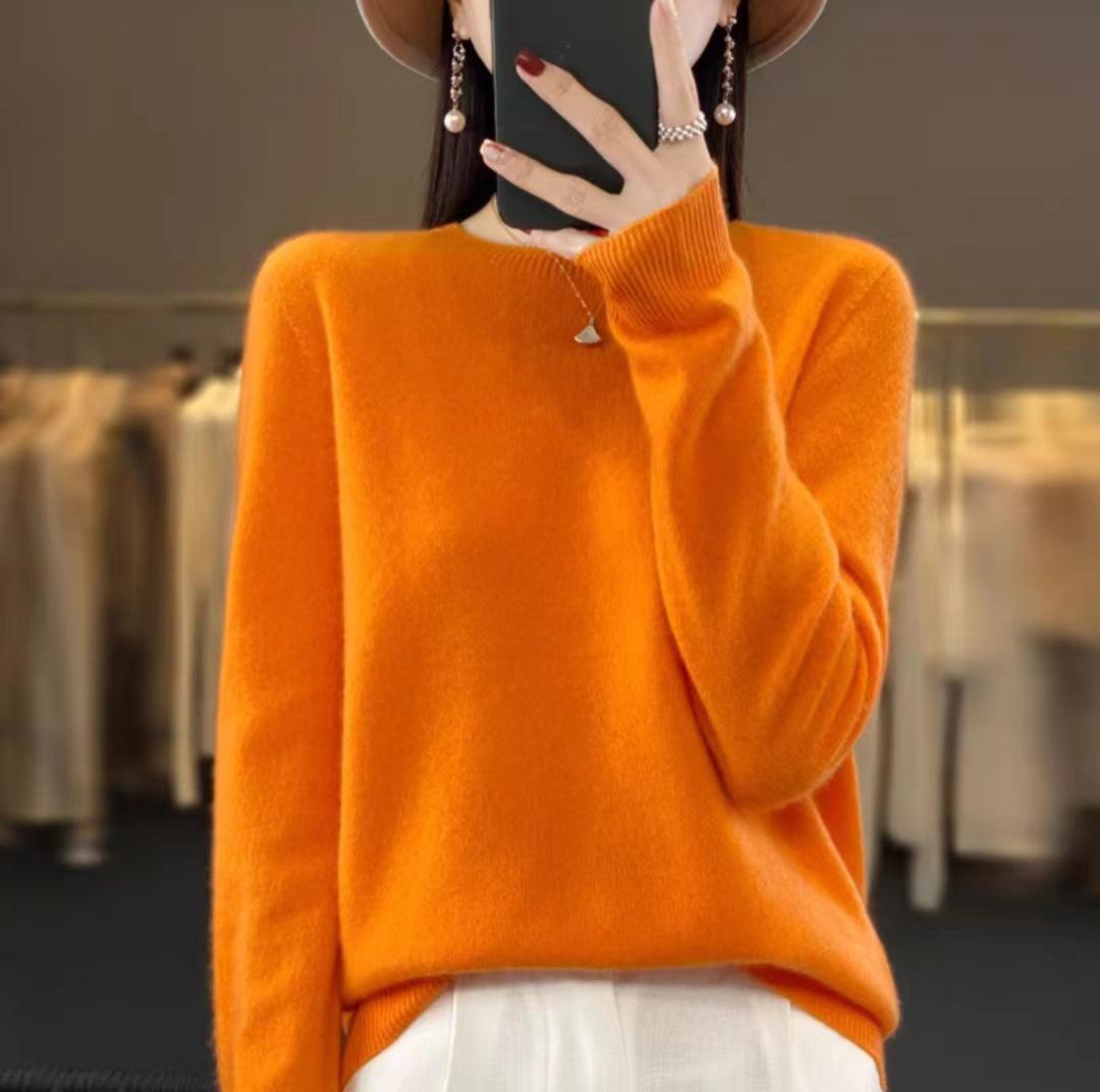 

Женский свитер осень зима шерстяной модный о-образный вырез осенний теплый пуловер L