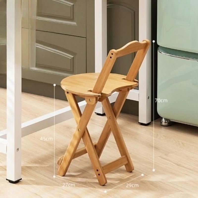 Стул-табурет высокий складной из массива дерева, барный стул, стул с спинкой из массива дерева, для дома, гостиной, кофейни, портативный стул