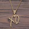 Nuevo Collar de Hip-hop Europeo y Americano Estilo XO Colgante con Letra Inglesa Joyería