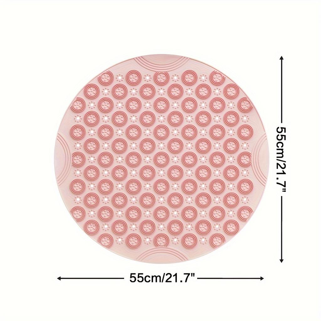 1pcs/set Silicone Bath Mat with Massage Nubs Non-Slip Shower Floor Mat Exfoliating Foot Scrubber for Bathroom Safety Pad