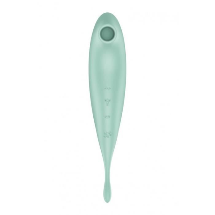 Stimulateur connecté - SATISFYER - Twirling Pro - Vert - Silicone médical - Étanche IPX7