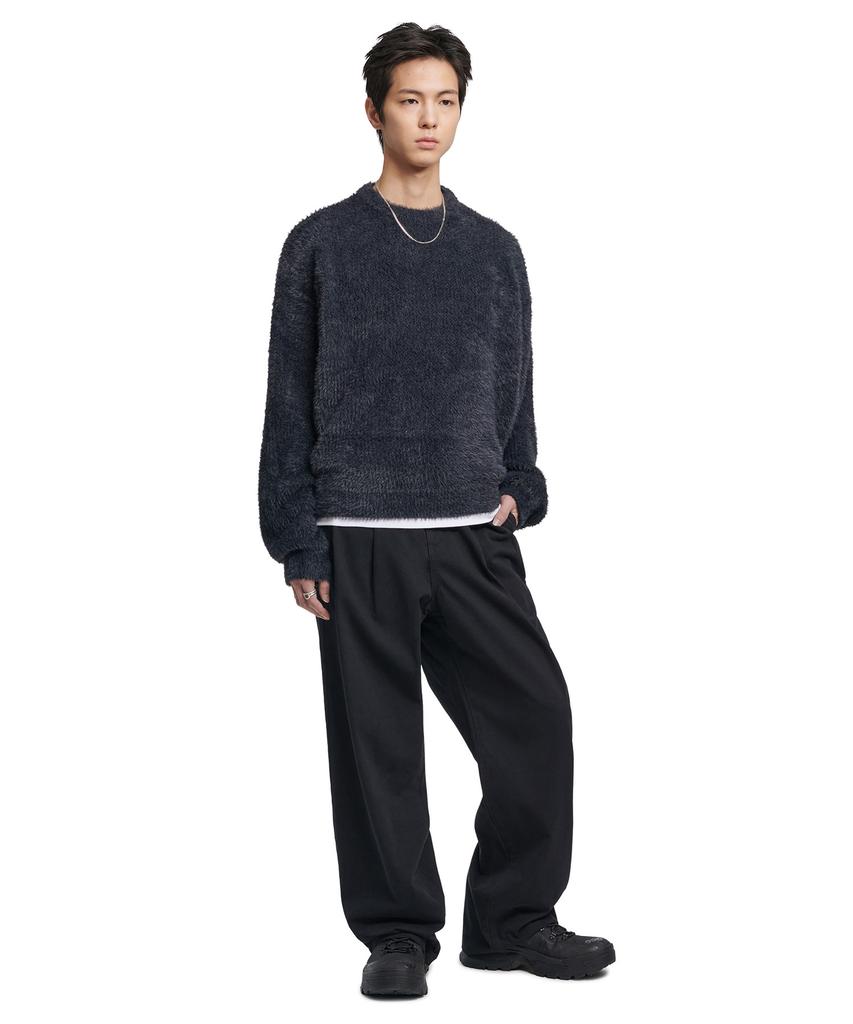 Nomaenyueol Loose Fit Two-Tuck Pants - Black