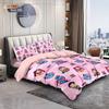 3pcs K-Pop Demon Hunters Print Coreless Down Duvet Cover Various Sizes Soft Bedroom Bedding Decoration, Machine Washable