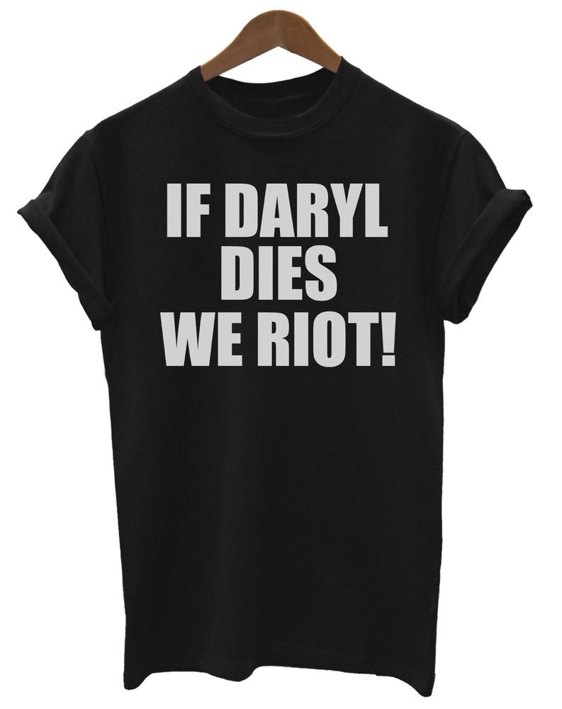 

Если Дэрил умрет, мы бунтуем Унисекс Женская Мужская Футболка Ходячие Мертвецы Зомби S