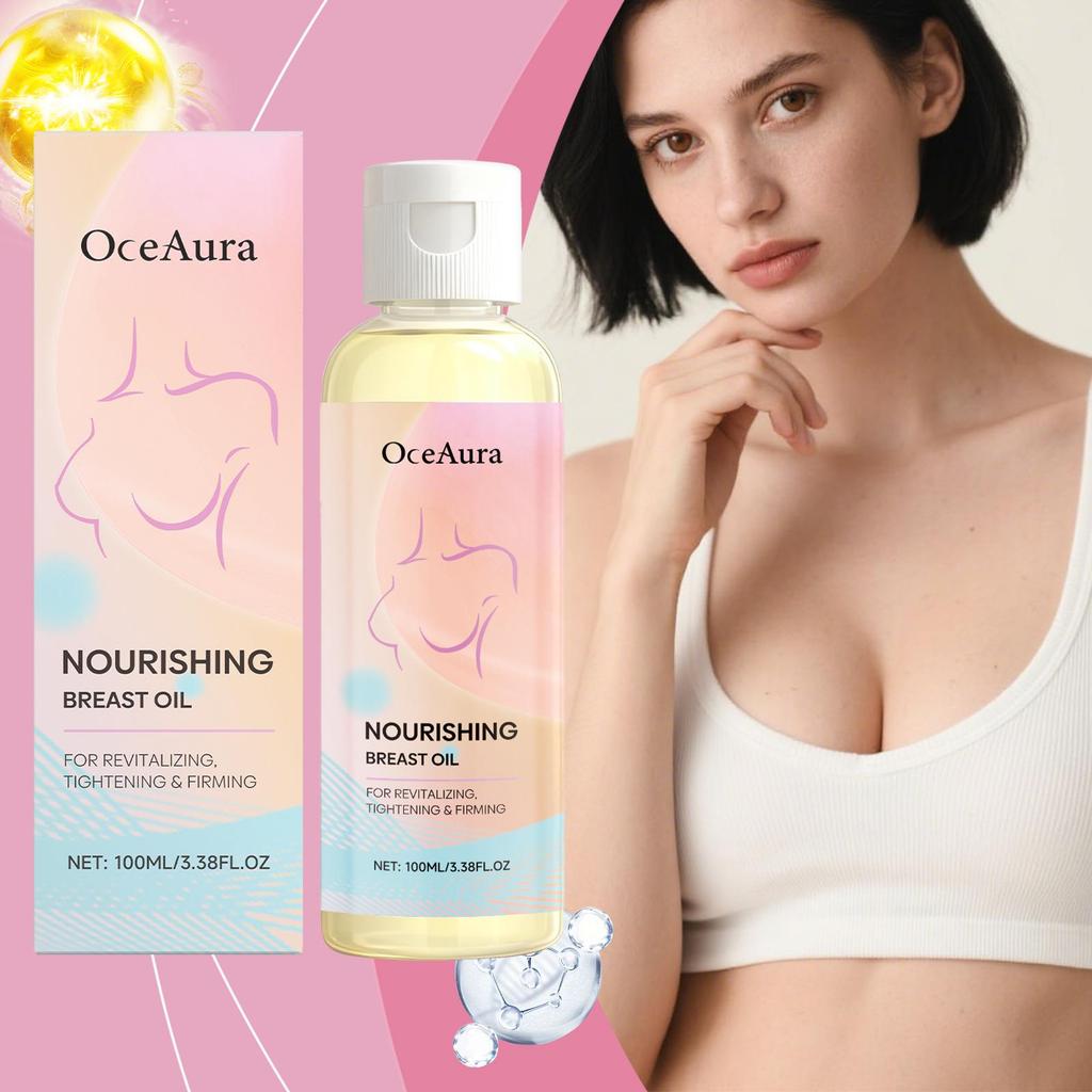 OceAura Breast Growth Oil Turmeric Lifts Chest Tighten Skin Firming Massage Deep Nourishment Breast Enlargement Oil for Women
