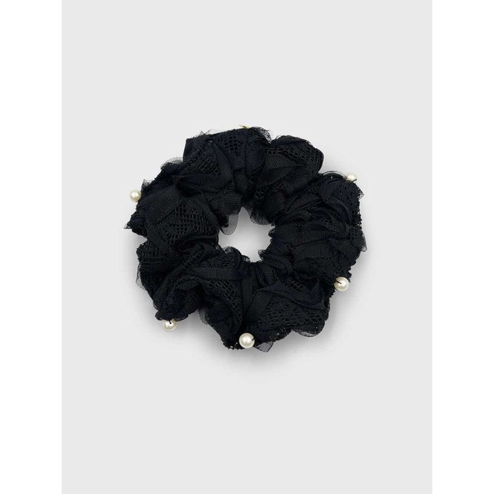 Lace Pearl Scrunchie Jp-24-391S Black