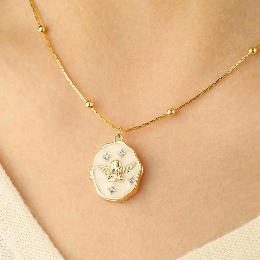 Custom Photo Gold Locket Necklace For Women,  Personalized Memorial Gifts For Women Teen Girls Valentine's Day Birthday Anniversary