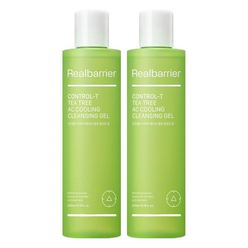 Real Barrier Control T Tea Tree AC Cooling Cleansing Gel, 200ml, 2 pcs