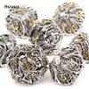 7 Pcs Silver Golden Skull Metal Dice Hollow Metal Polyhedral Dice Set Suitable for Role-Playing RPG  Board Game Card Game
