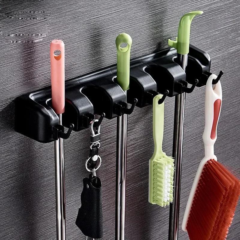 1pc Heavy Duty Mop and Broom Holder Wall Mount - Garage and Laundry Room Storage Rack
