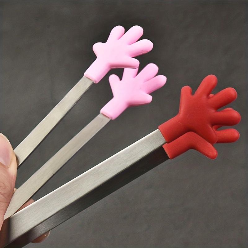 1PC Love Stainless Steel Anti-skid Ice Clip Stainless Steel Mini Food Clip Food Clip Sugar Cube Clip Barbecue Pliers