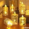 4pcs Flameless LED Candle Crystal Battery Tea Lights Realistic Flickering Flame Candles for Wedding Valentine's Day Home Decor