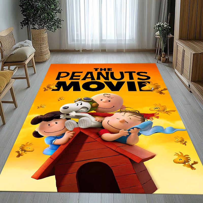 

Cute Snoopy Dog Cartoon Living Room Non-Slip Area Rug Soft Carpet for Bedroom Kids Playroom Sofa,Home Decor Doormat Gift 40x60cm