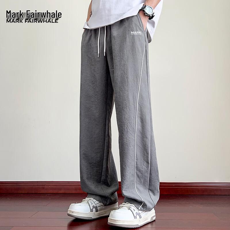 Mark Huafei Men's Summer Striped Casual Straight Pants