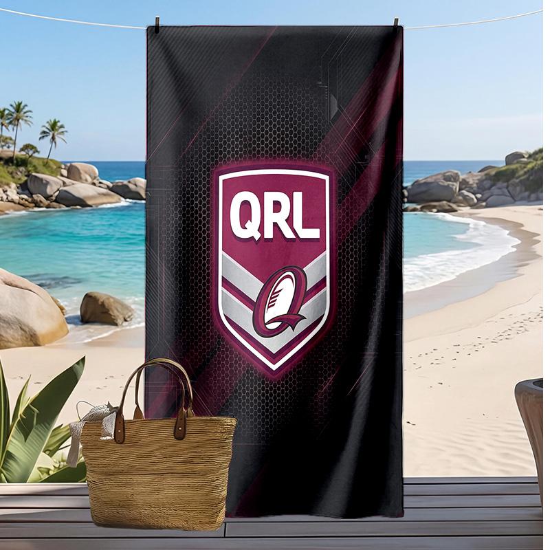Queensland Maroons Druck Strandtuch Weich Tragbar Schnell?Trockenes Handtuch für Pool Sommerurlaub Outdoor Sport