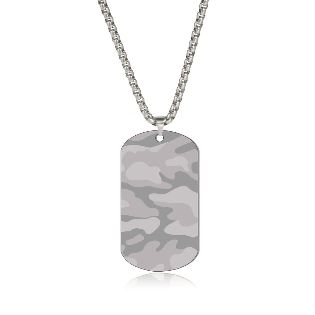 Military Brand Necklace Camouflage Pendant Necklace Men's Titanium Steel Jewelry