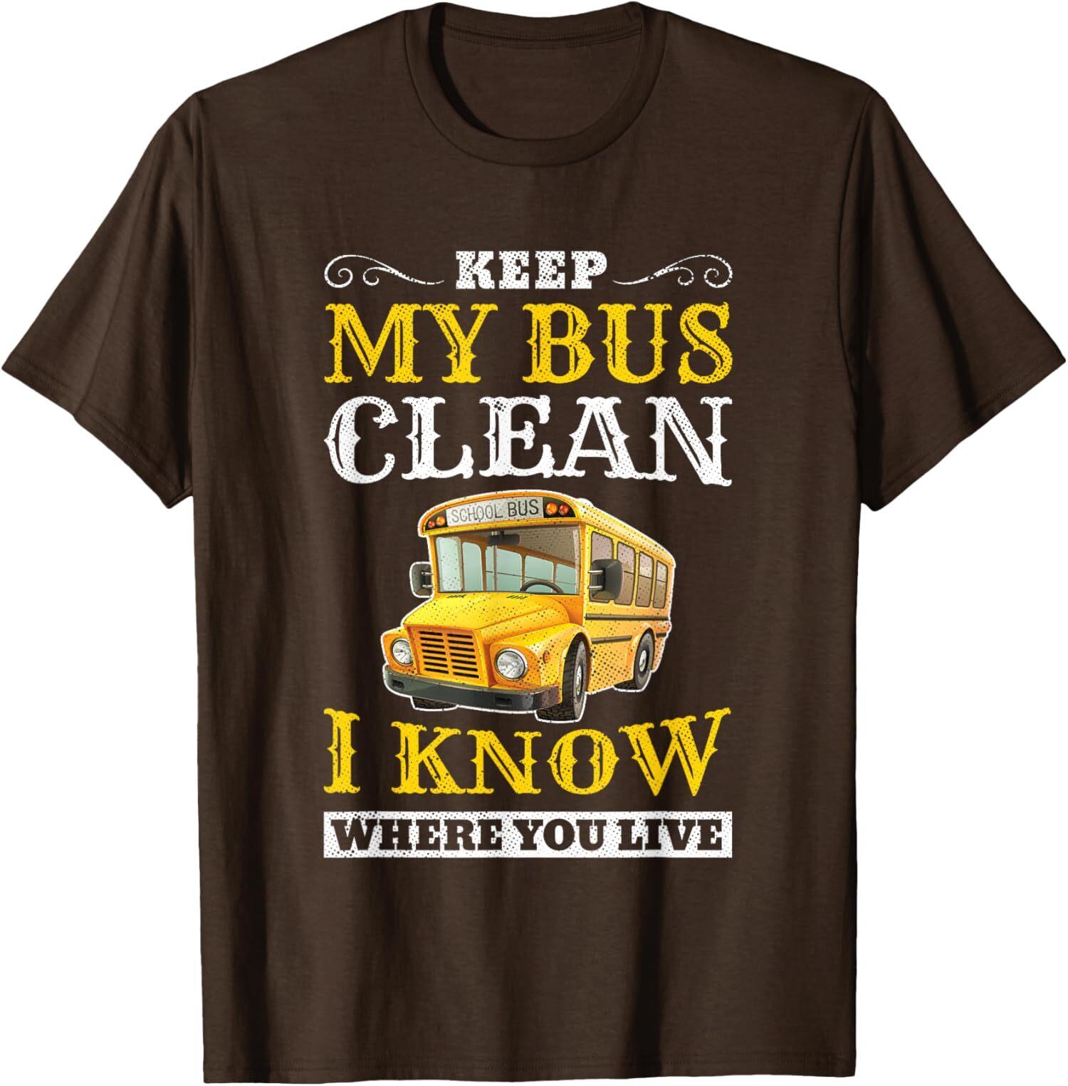 School Bus Clean Driver Funny Cool Present Nice Work T-Shirt S разноцветный