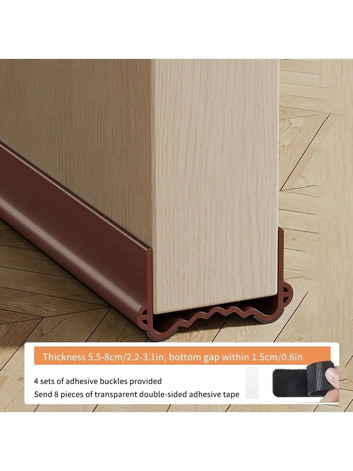 

1m Door Bottom Sealing Strip Door Sound Insulation Strip Under The Windscreen Gap Blocking Strip Windproof Dust Strips коричневый