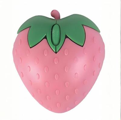 Wireless Mouse 2.4GBluetooth, Strawberry Shape, Cartoon Design, Silent, Slim, Cute, Comic-Style, Perfect Gift, Compatible with PCsLaptopsTablets
