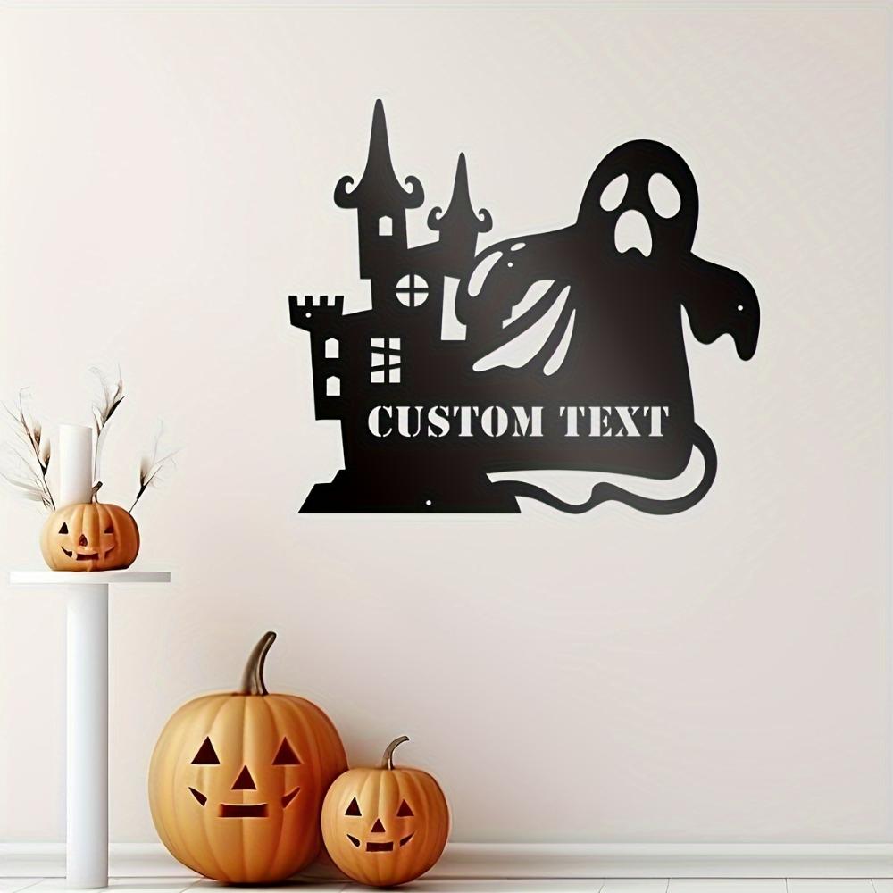 Customizable Halloween Castle Metal Wall Sign Indoor Outdoor Decor