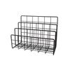 Iron Art Tri-Grid Bookshelf: Creative Desktop Organizer & Decorative File Rack