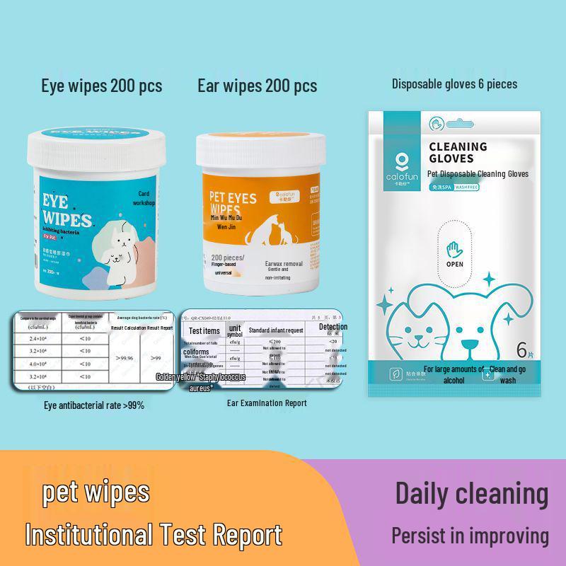 Pet Tear Stain & Ear Cleaning Wipes for Kittens and Puppies