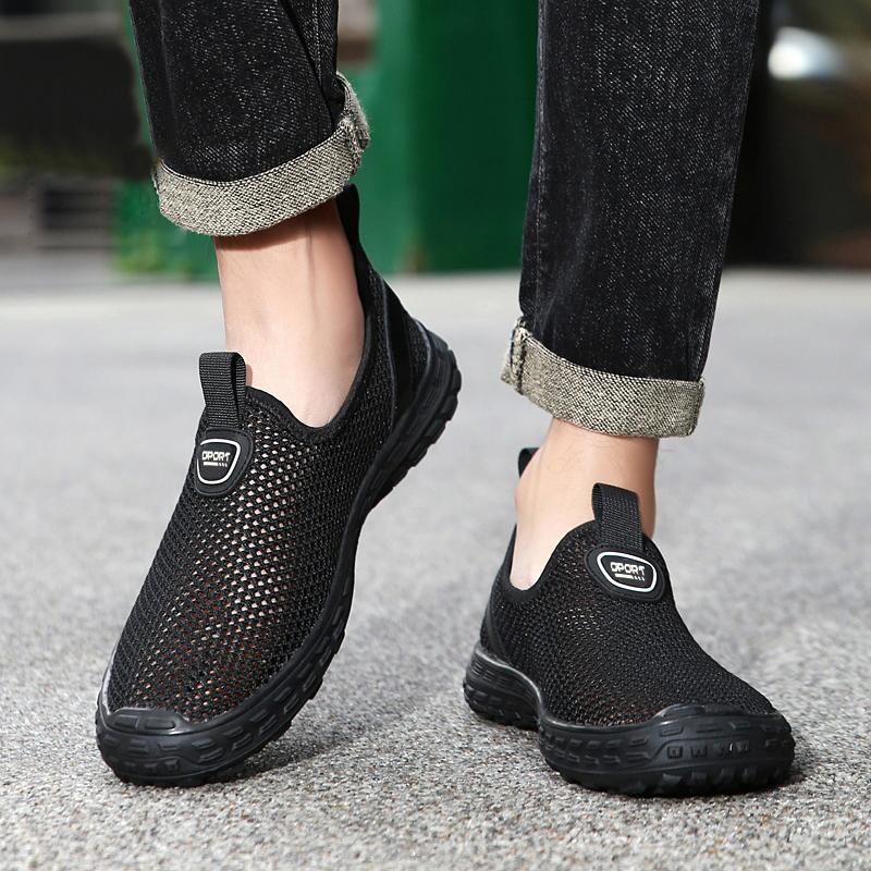 Fashion Summer Lightweight Walking Footwear New Men's Loafers Mesh Breathable Flats All-match Mens Sneakers Mens Slip on Casual Shoes