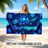 Abstract Geometric Theme Soft Beach Towel Personalized Custom Name Text Towel Portable for Beach Pool Travel