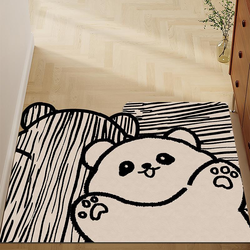 Cute Cat Household Door Floor Mat Leather Floor Mat Entry Door Porch Non-Slip And Wear-Resistant Foot Mat Girl Heart Floor Mat