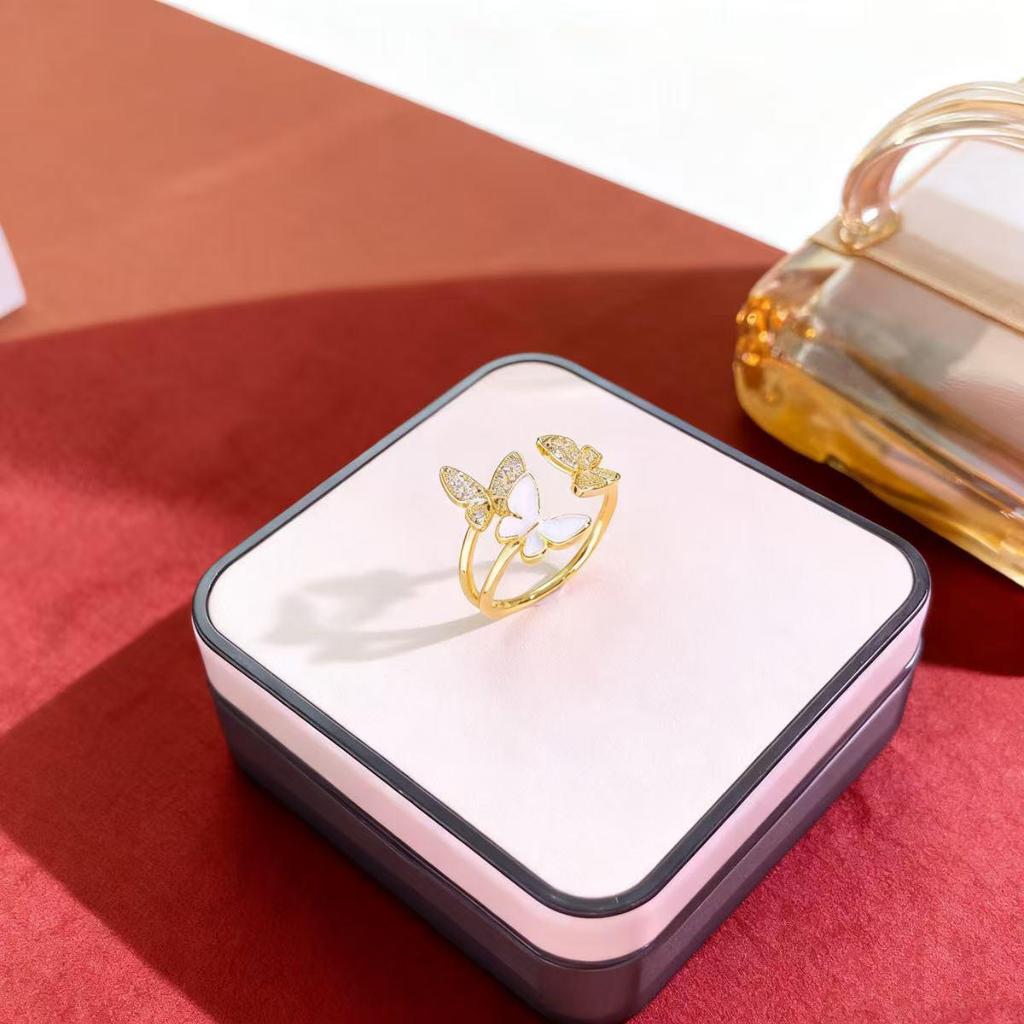 Micro-Inlaid Zircon Fashion Open Ring - Adjustable Luxury Index Finger Jewelry for Women