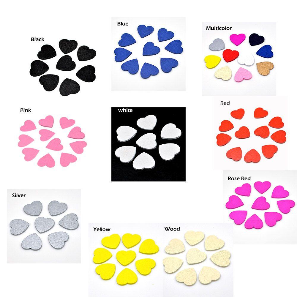Party Decor DIY Wedding Ornaments Wooden Chips Confetti Slices Wood Crafts Hearts Shaped