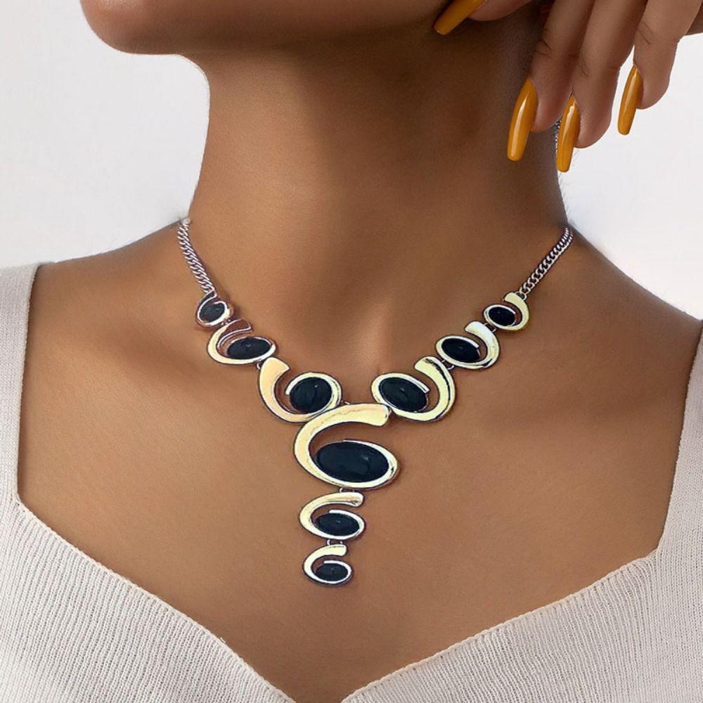 Alloy Spiral Snail Clavicle Chain Adjustable Women Choker Elegant Charm Bridal Jewelry