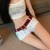 Internet Celebrity Wear the Same Hot Pants Female Hot Girl Y2g Vintage Club Low Waist Hip-Wrapped Rivet Denim Super Short Shorts