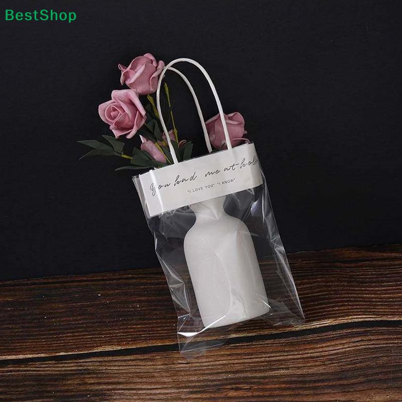 Clear PVC Flower Bouquet Gift Bag with Handles | Transparent Tote for Florist & Gifting