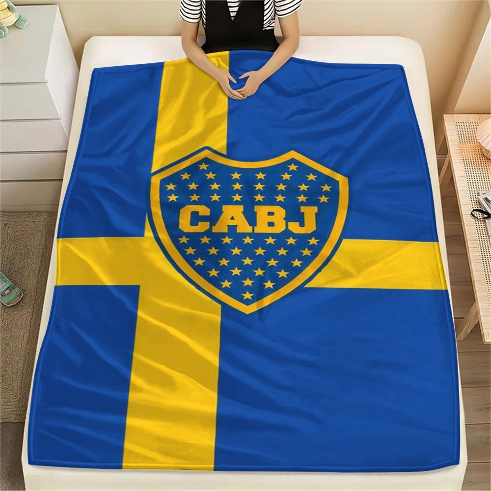1Pc Boca Juniors Print Flannel Blanket High Quality Warm Comfortable Cover for All Seasons Perfect for Gifts Home Decor