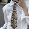 Unisex Japanese Student Uniform Adjustable Strap Pre Tied Necktie Leopard Print Neck Tie Neckwear for Cosplay Parties