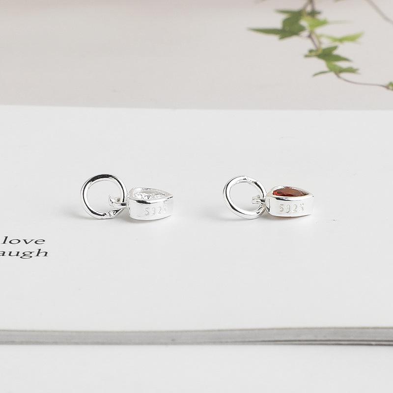 Love Pendant: S925 Sterling Silver Heart-Shaped Jewelry with Colored Zircon, DIY Handmade Bracelet or Necklace.