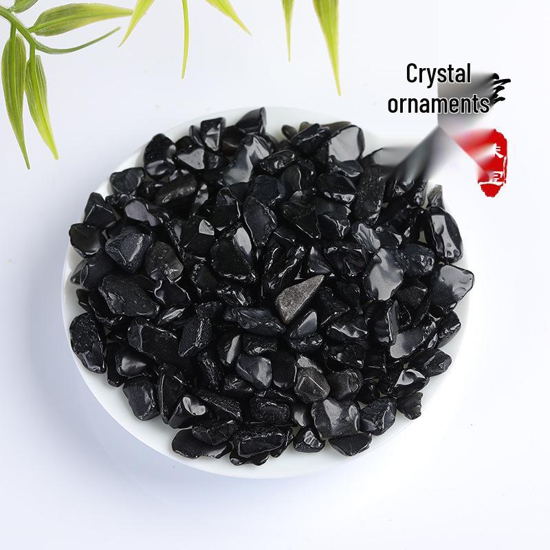 Obsidian Crystal Gravel for Decoration: Polished Small Stones for Flower Pots & Fish Tanks Obsidian Gravel