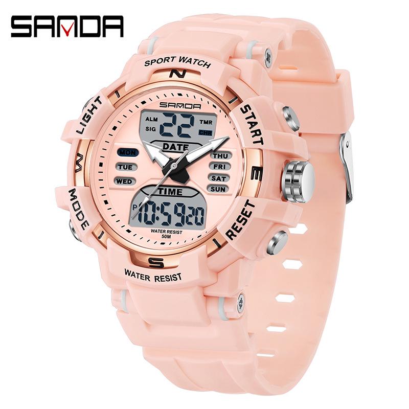 Sanda Youth Sports Dual Display Multifunctional Mountaineering Watch