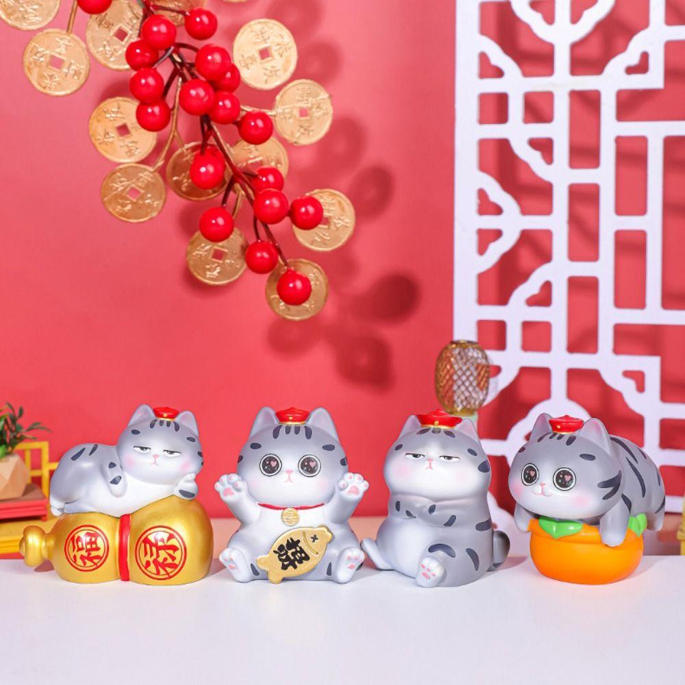 Miniature Mini Resin Doll Funny Cartoon Cat Ornaments Supremo Cat Ornament  Dollhouse Decoration