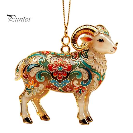 Festive Atmosphere Supplies 2PCS Christmas Goat Hanging Ornaments, Decorative 2D Acrylic Tree Ornament for Restaurant Pendants, Lightweight Ornaments