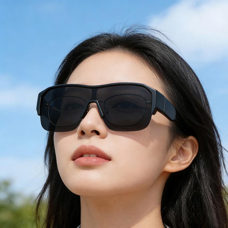 Women's Ultralight Half-Frame Polarized Cycling Sunglasses - Wear Over Prescription Glasses, Clip-On, Anti-UV