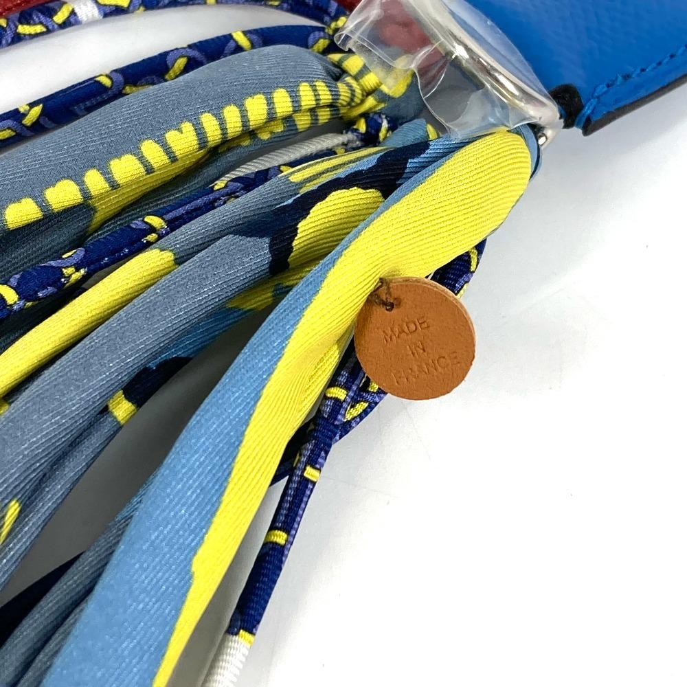 HERMES petit h Fishloo Key Holder Key Ring Bag Charm charm silk blue Unused