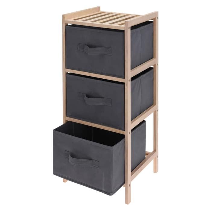 Úložná skříň H&S Kolekce se 3 úložnými boxy - Tmavě šedá - Klasický - Nadčasový