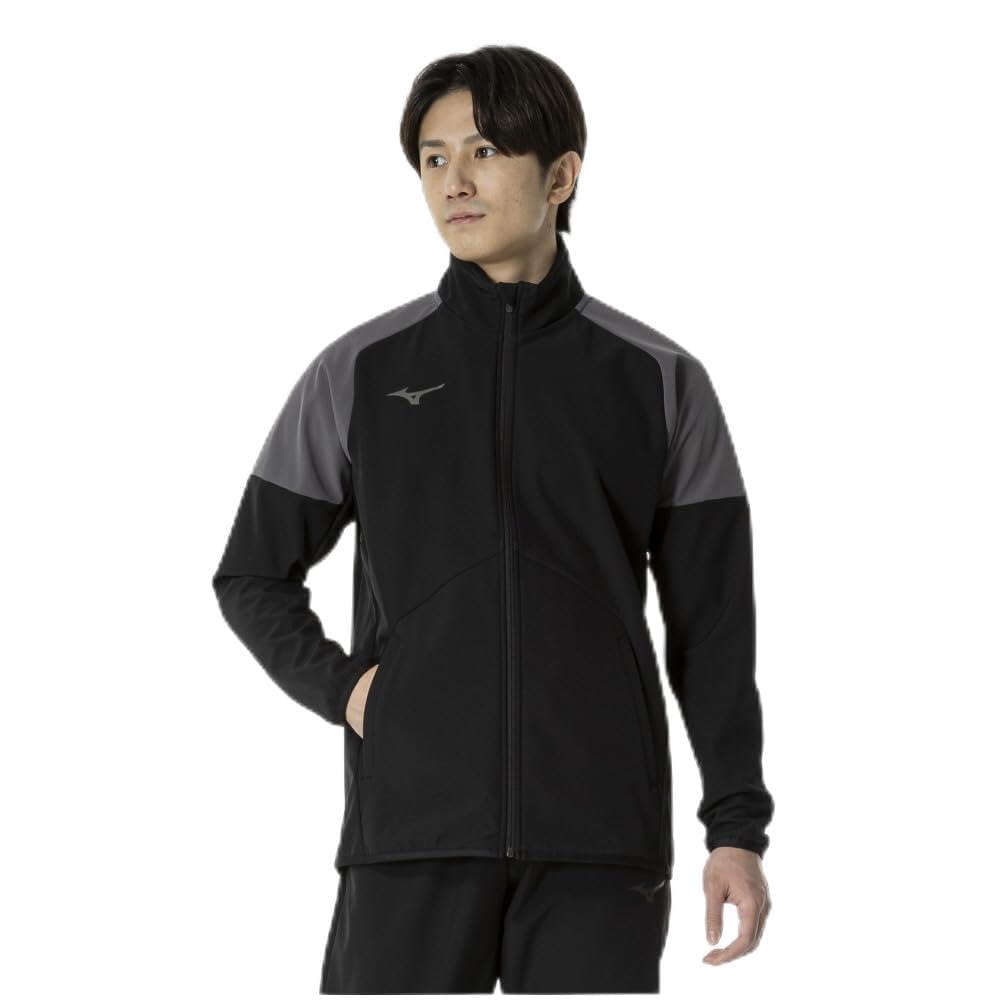 

Mizuno Tech Seal Training Black x Charcoal Gray Jacket, Water-Repellent, Windproof, Stretch, 32MEB651,